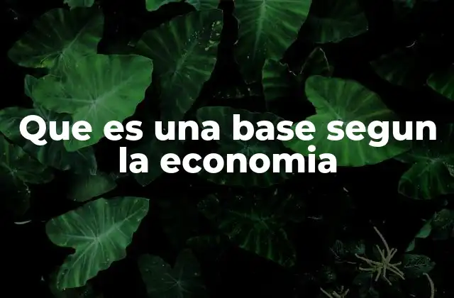 Que es una Base Segun la Economia