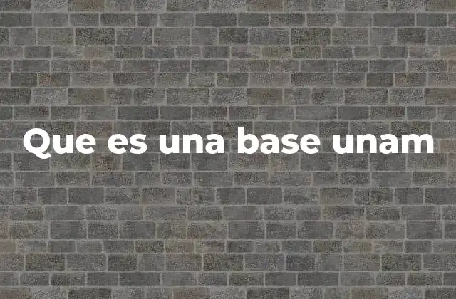 Que es una Base Unam