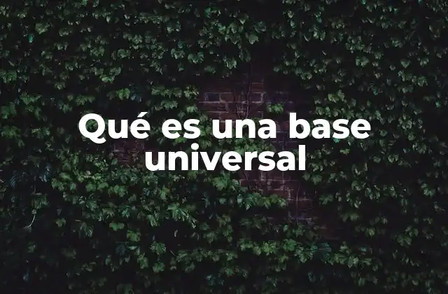 Qué es una Base Universal