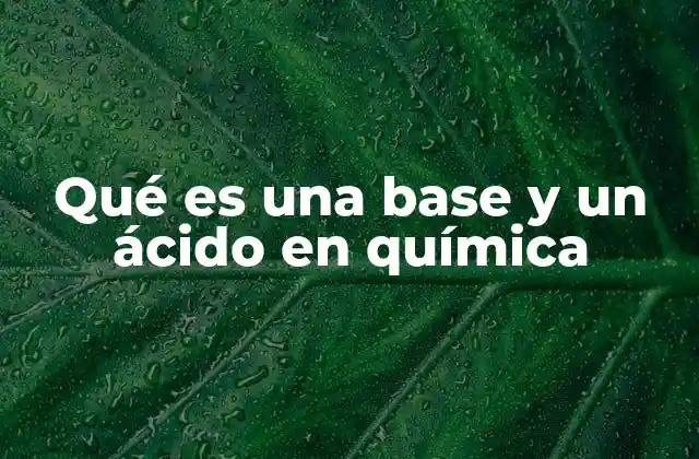 Qué es una Base y un Ácido en Química