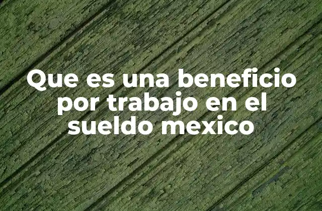 Que es una Beneficio por Trabajo en el Sueldo Mexico