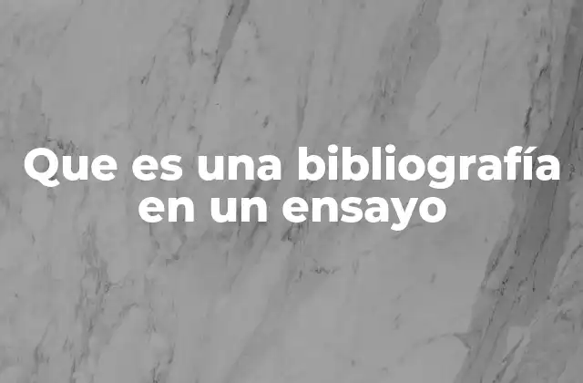 Que es una Bibliografía en un Ensayo