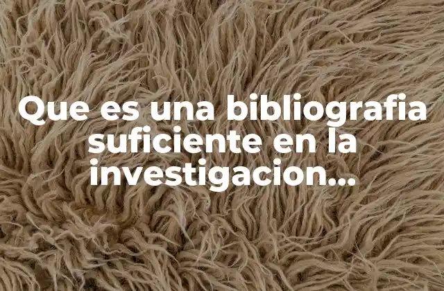 Que es una Bibliografia Suficiente en la Investigacion Preliminar