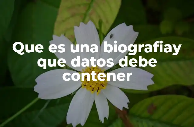 Que es una Biografiay que Datos Debe Contener