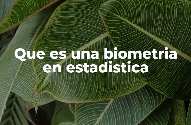Que es una Biometria en Estadistica