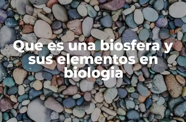 Que es una Biosfera y Sus Elementos en Biologia