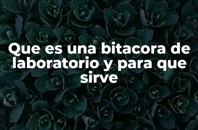 Que es una Bitacora de Laboratorio y para que Sirve