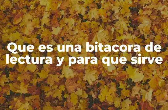 Que es una Bitacora de Lectura y para que Sirve