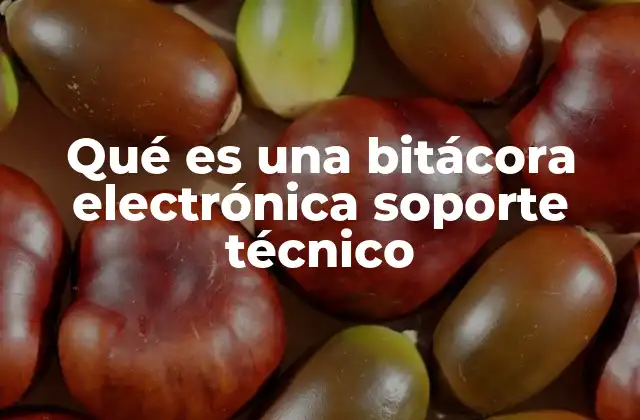 Qué es una Bitácora Electrónica Soporte Técnico