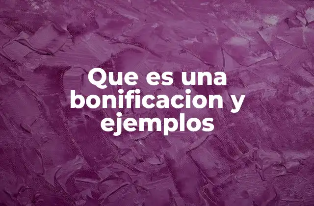 Que es una Bonificacion y Ejemplos