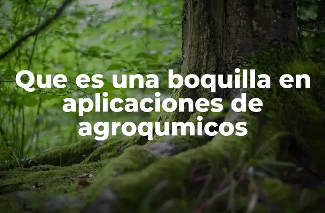 Que es una Boquilla en Aplicaciones de Agroqumicos