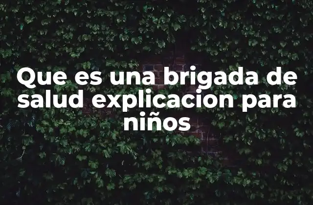 Que es una Brigada de Salud Explicacion para Niños