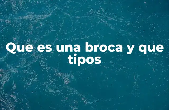 Que es una Broca y que Tipos