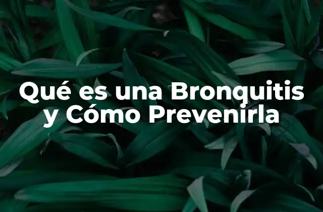 Qué es una Bronquitis y Cómo Prevenirla