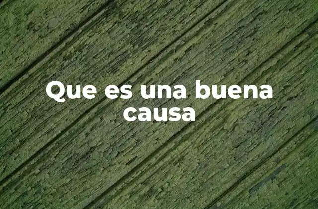 Que es una Buena Causa