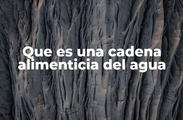 Que es una Cadena Alimenticia Del Agua