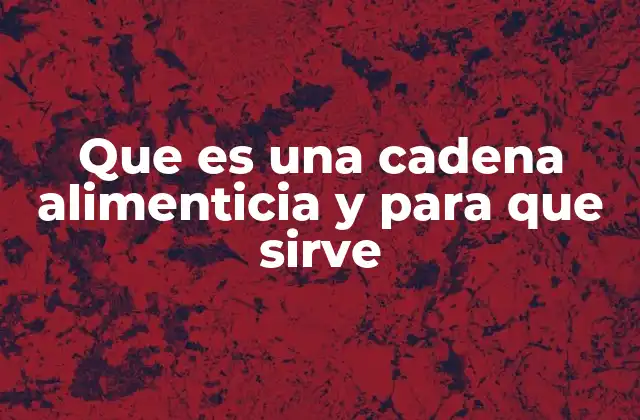 Que es una Cadena Alimenticia y para que Sirve