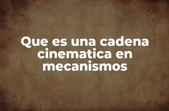Que es una Cadena Cinematica en Mecanismos