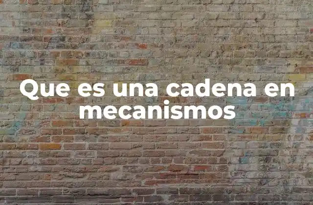 Que es una Cadena en Mecanismos