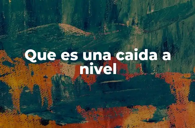 Que es una Caida a Nivel