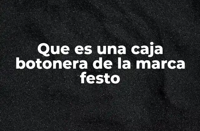 Que es una Caja Botonera de la Marca Festo