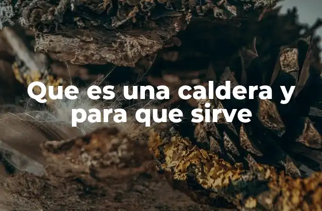 Que es una Caldera y para que Sirve