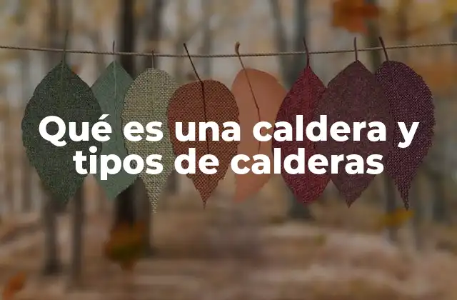 Qué es una Caldera y Tipos de Calderas