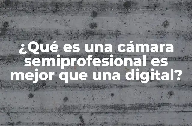 ¿qué es una Cámara Semiprofesional es Mejor que una Digital?