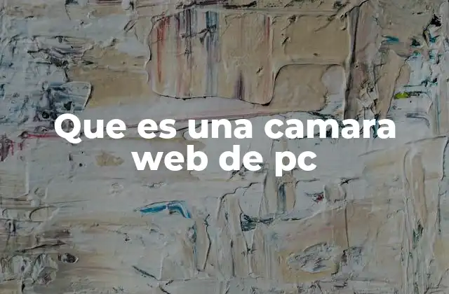 Que es una Camara Web de Pc