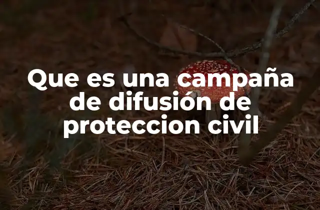 Que es una Campaña de Difusión de Proteccion Civil