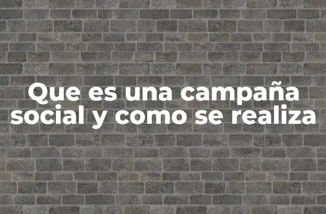 Que es una Campaña Social y como Se Realiza