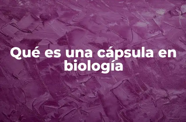 Qué es una Cápsula en Biología