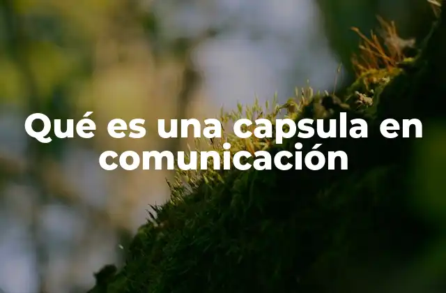 Qué es una Capsula en Comunicación