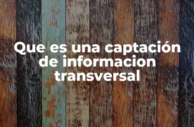 Que es una Captación de Informacion Transversal