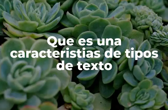 Que es una Caracteristias de Tipos de Texto
