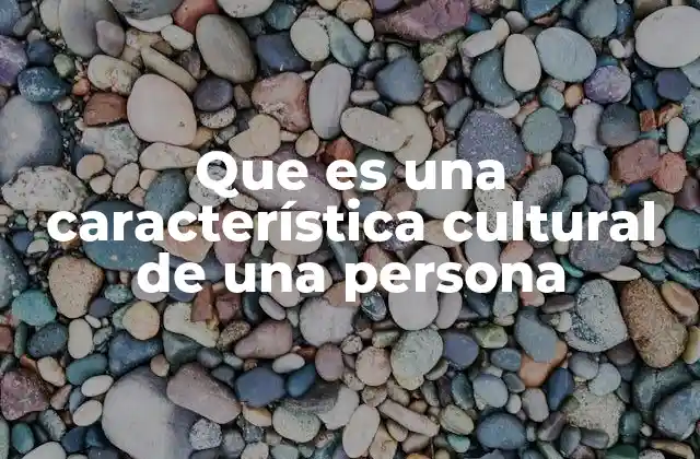 Que es una Característica Cultural de una Persona