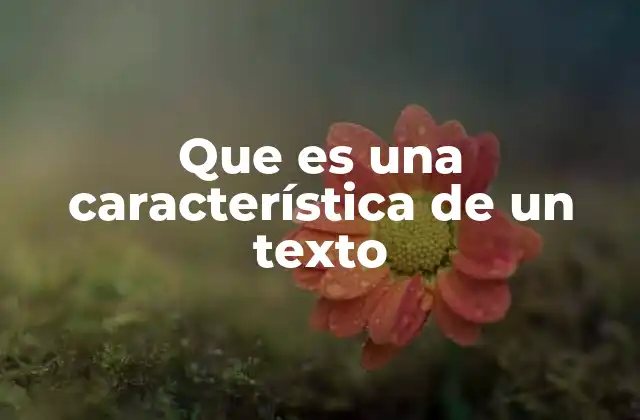 Que es una Característica de un Texto