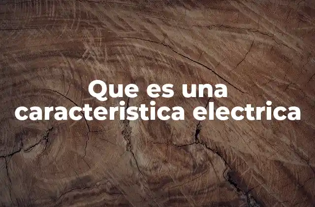 Que es una Caracteristica Electrica