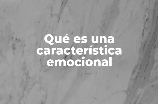 Qué es una Característica Emocional