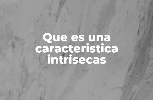 Que es una Caracteristica Intrisecas