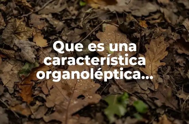 Que es una Característica Organoléptica Farmacos