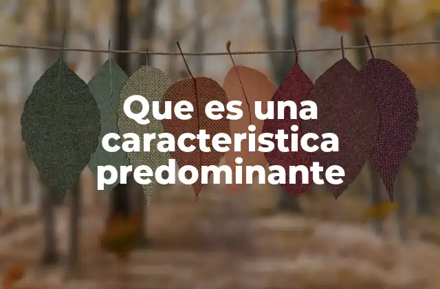 Cómo identificar una característica predominante en un sistema