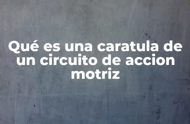 Qué es una Caratula de un Circuito de Accion Motriz
