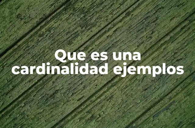 Que es una Cardinalidad Ejemplos