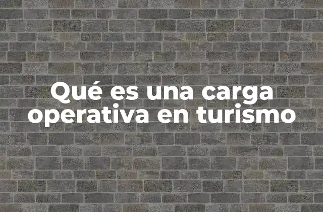 Qué es una Carga Operativa en Turismo
