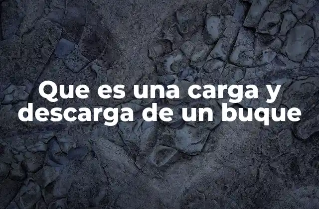 Que es una Carga y Descarga de un Buque