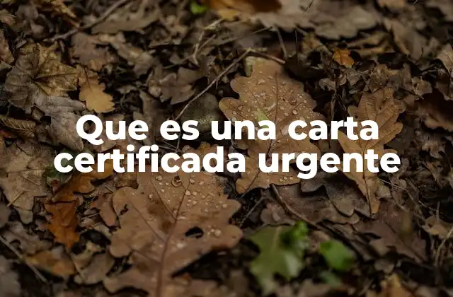Que es una Carta Certificada Urgente