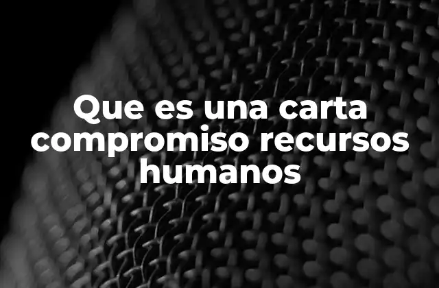 Que es una Carta Compromiso Recursos Humanos