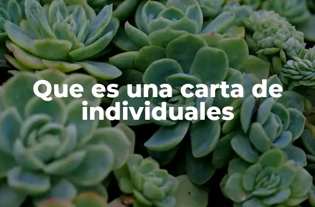 Que es una Carta de Individuales