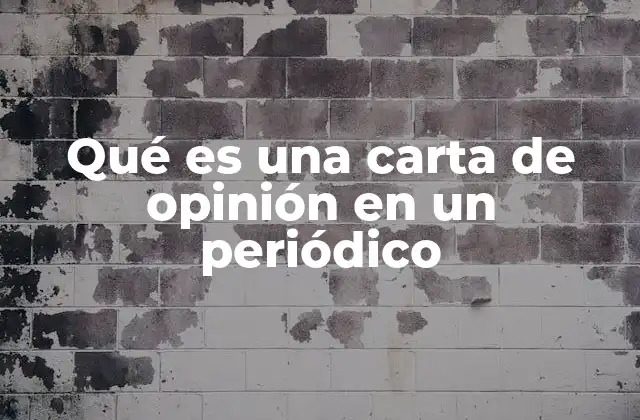 Qué es una Carta de Opinión en un Periódico